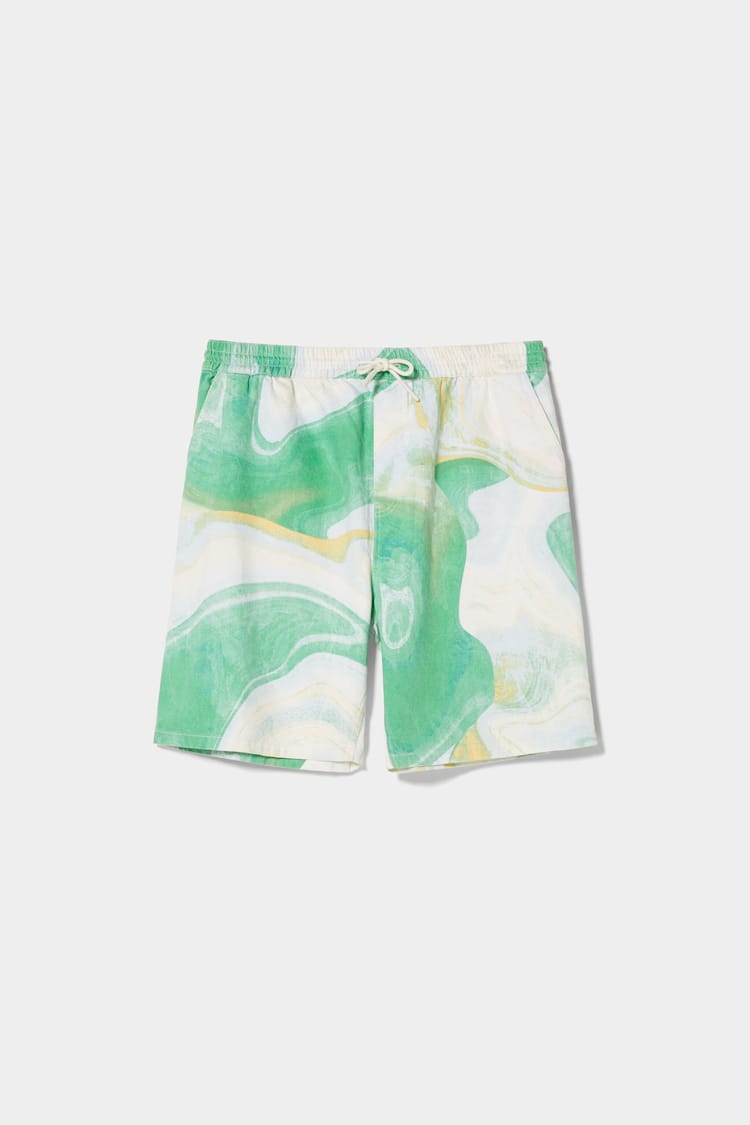 Printed jogger Bermuda shorts