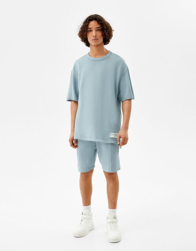 Bermuda felpa efecto lavado - Bermudas - Hombre | Bershka