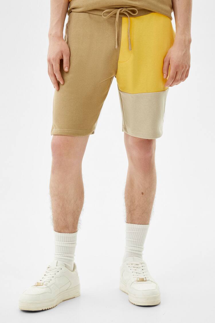 Colour block Bermuda shorts