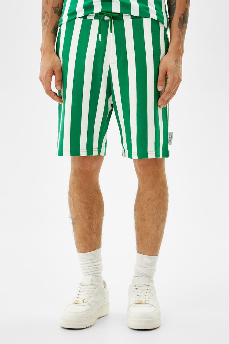 Striped tennis club Bermuda shorts