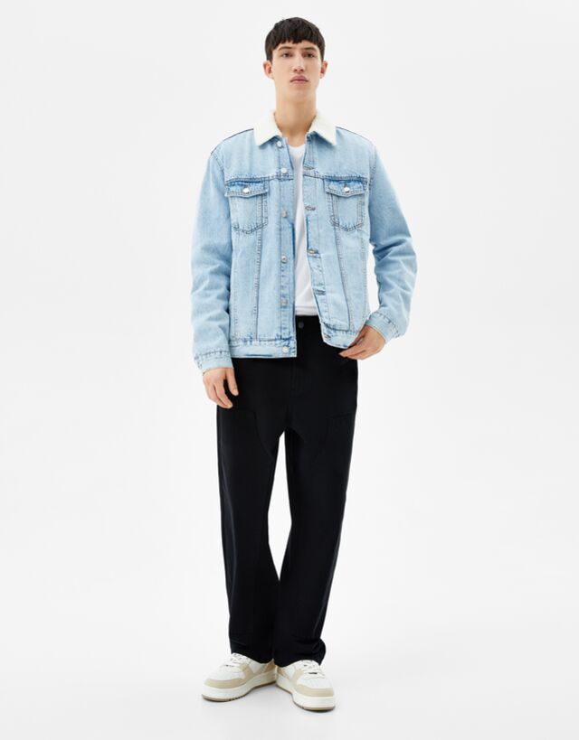 washed denim jacket men