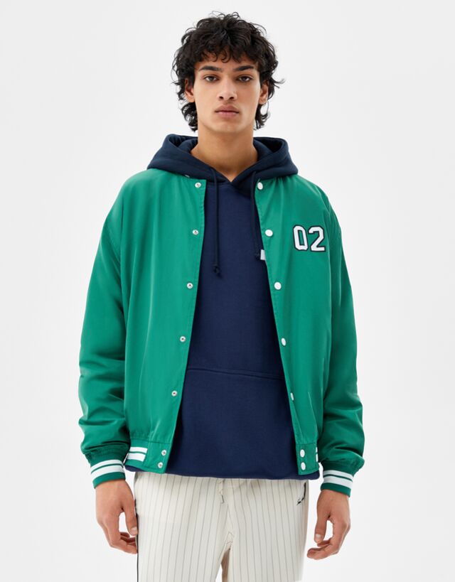 Lightweight varsity bomber jacket - Outerwear - Man | Bershka