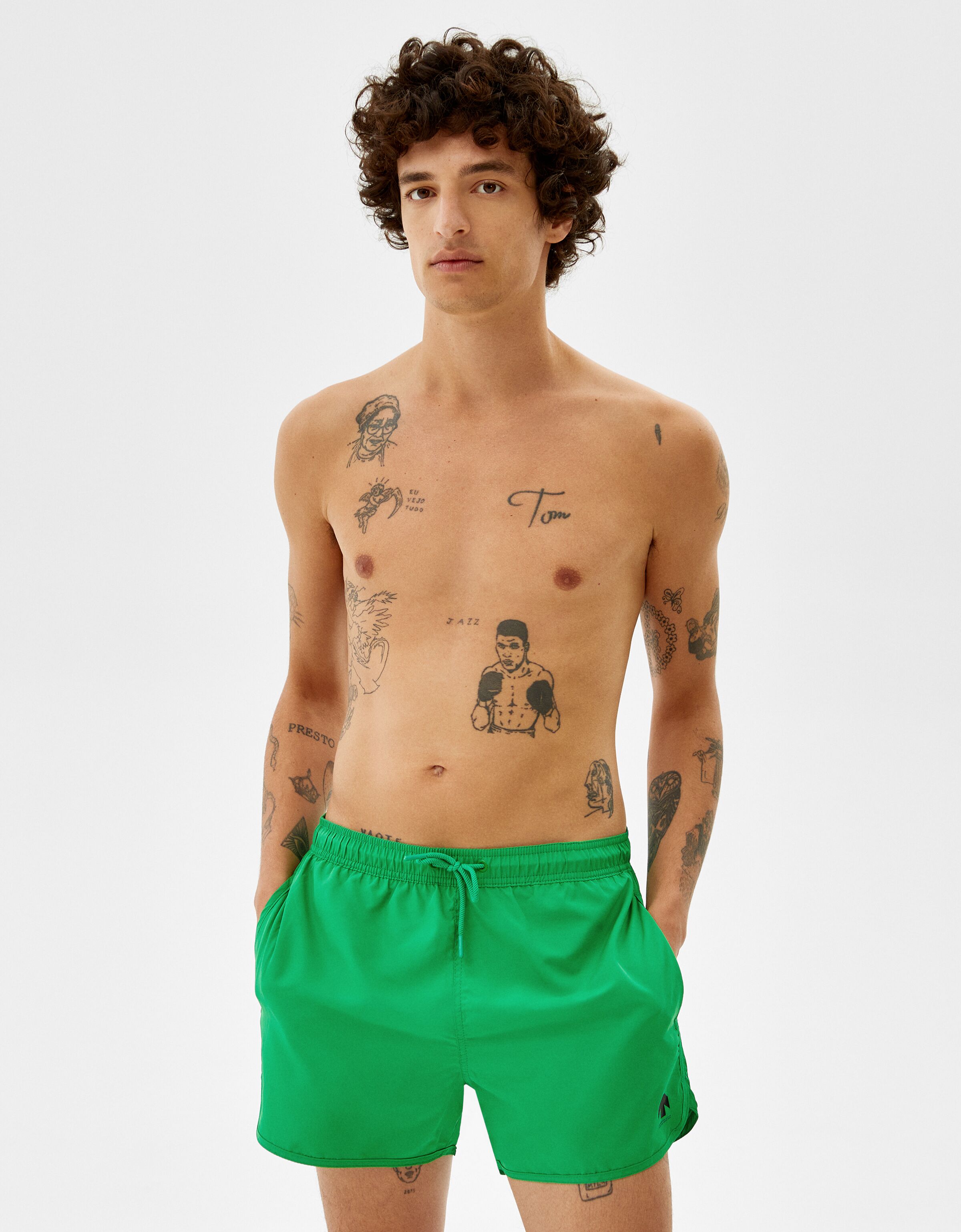 Basic plain swimming trunks - Man | Bershka