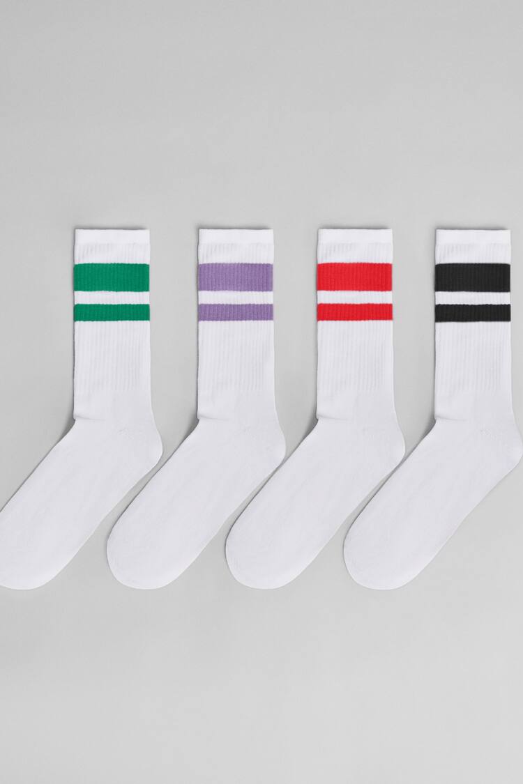 Set of 4 colour striped socks