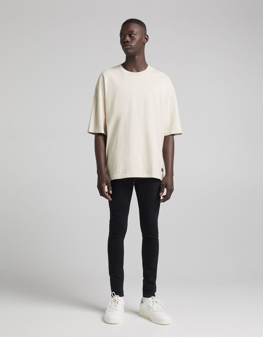 Jeans Hombre | Bershka Jeans Super Skinny Rotos Beige - Bellavista