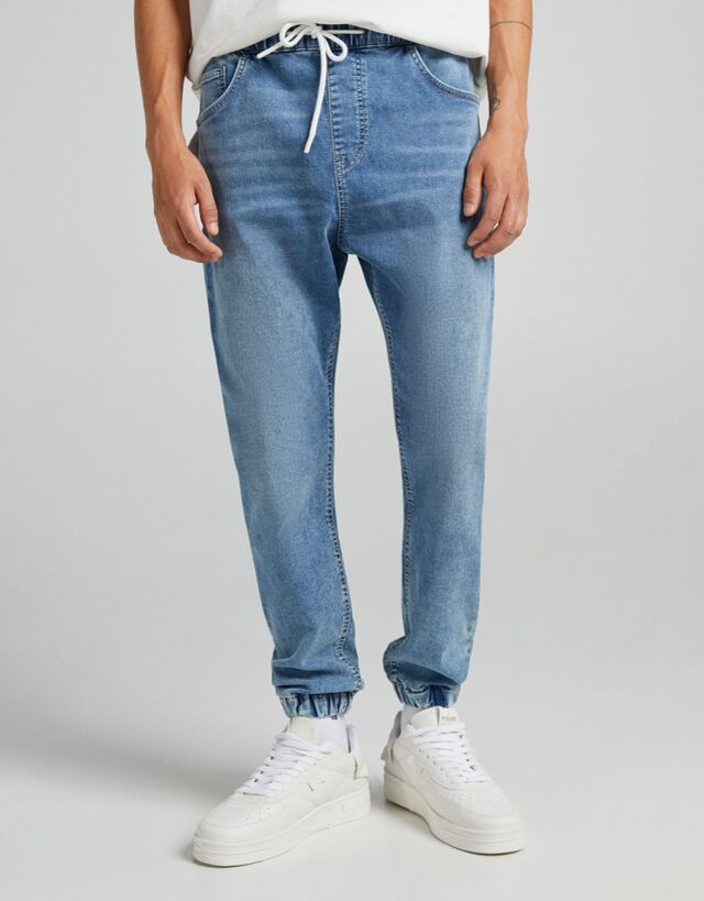 Soft denim jogger jeans - Jeans - Man 