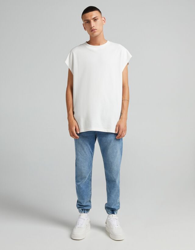 white jogger jeans for men