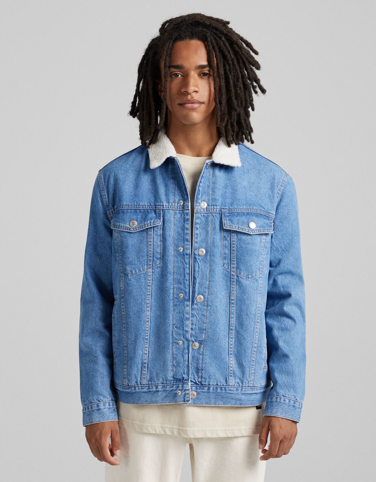 shearling denim jacket men