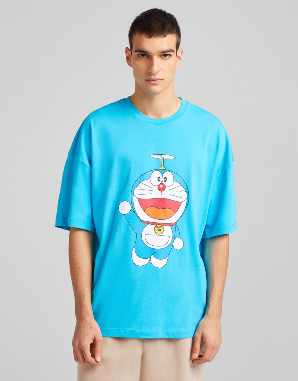 Extra loose short sleeve T-shirt with DORAEMON print | Maller