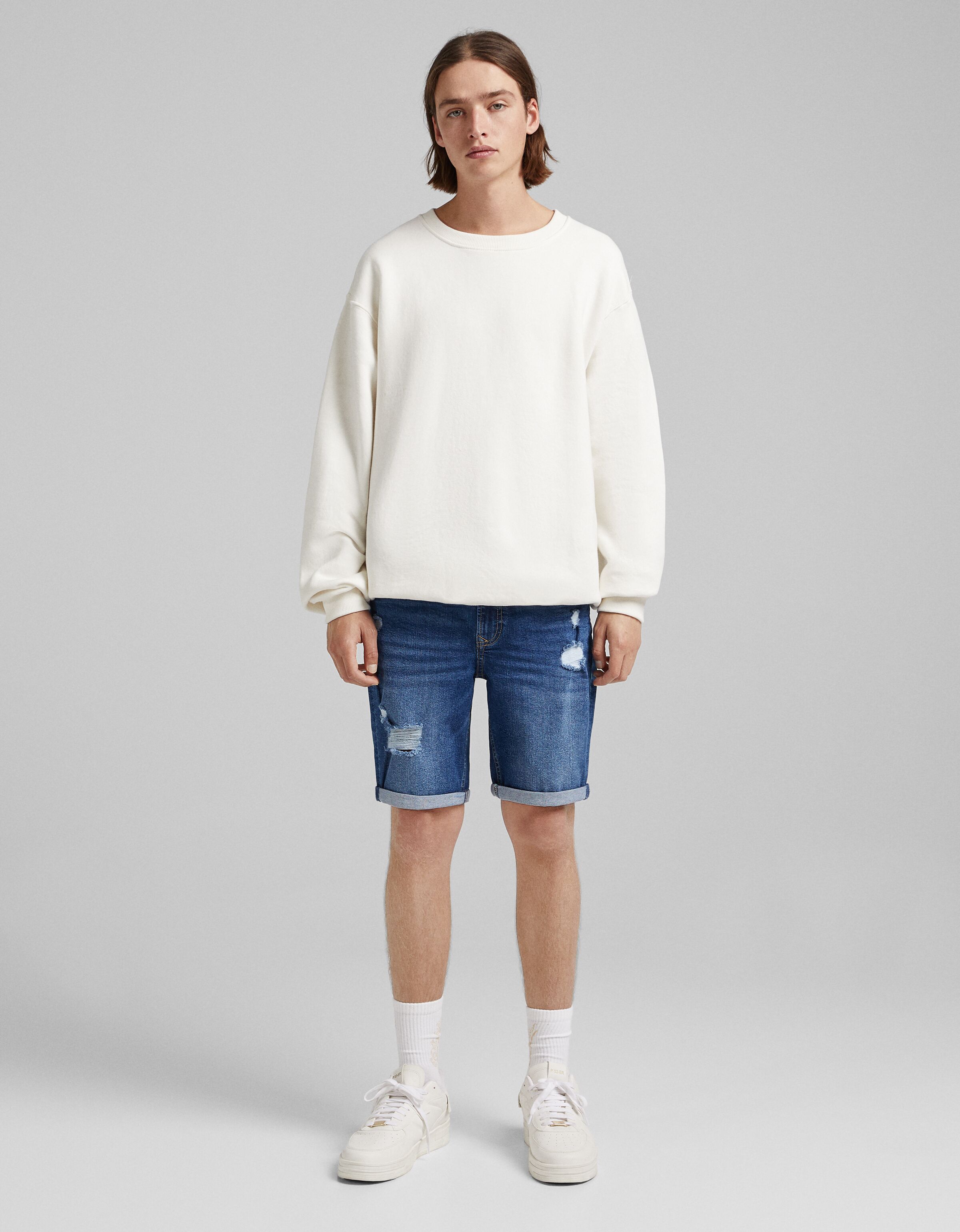 Short slim rotos - Shorts y bermudas - Hombre | Bershka