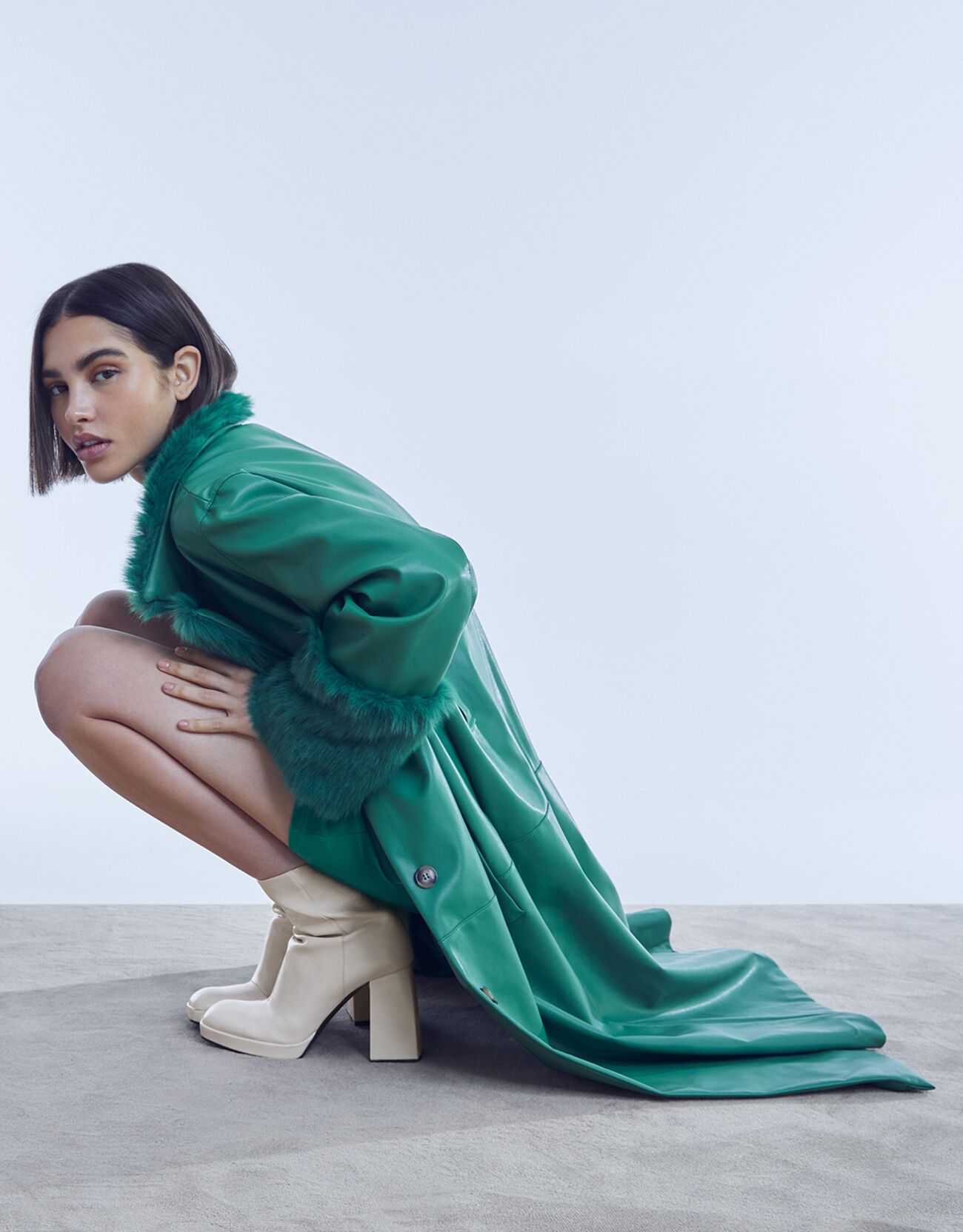 Bershka - Botines tacón plataforma charol