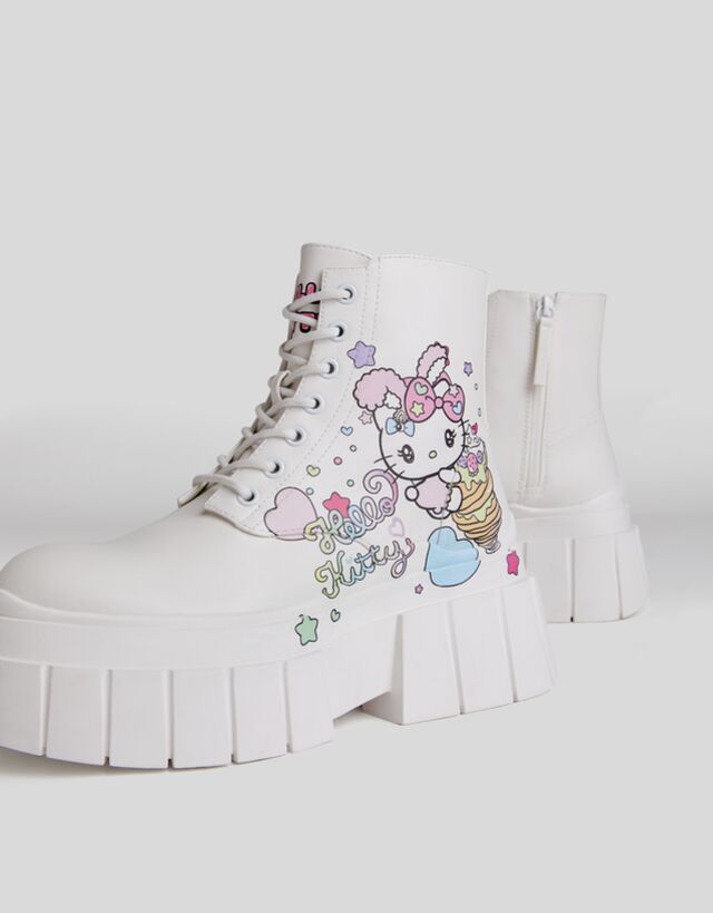Botines acordonados plataforma Hello kitty - Zapatos - Mujer | Bershka