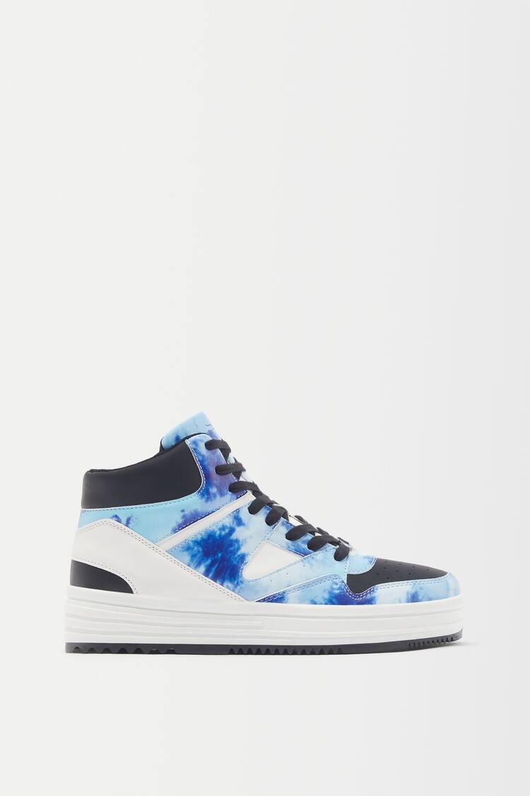 Tie-dye high-top trainers
