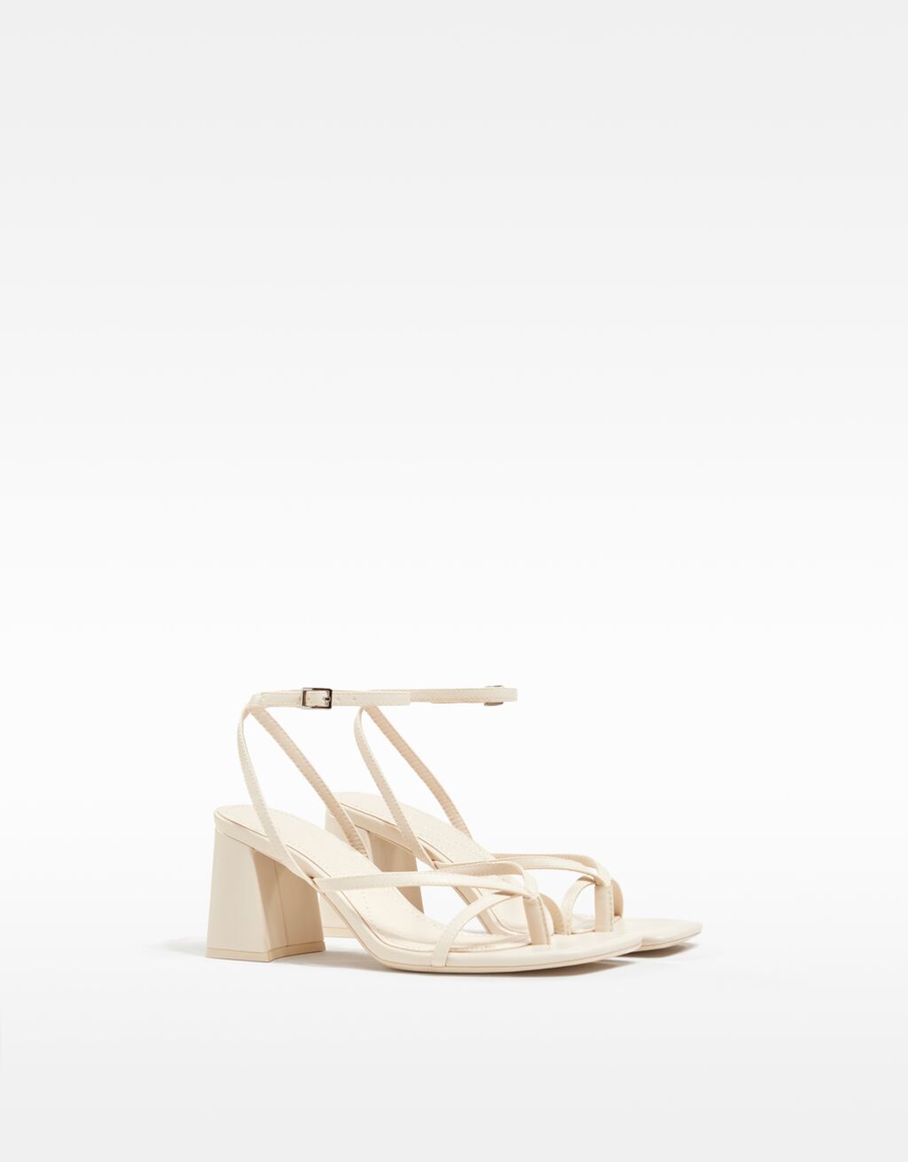 Sandali Con Tacco Imbottiti Bianco | Sandali con tacchi Bershka Donna \u003e New  Wash