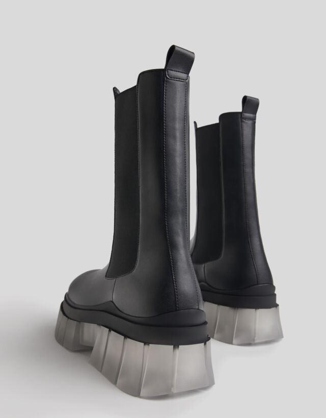 bershka chunky welly boots