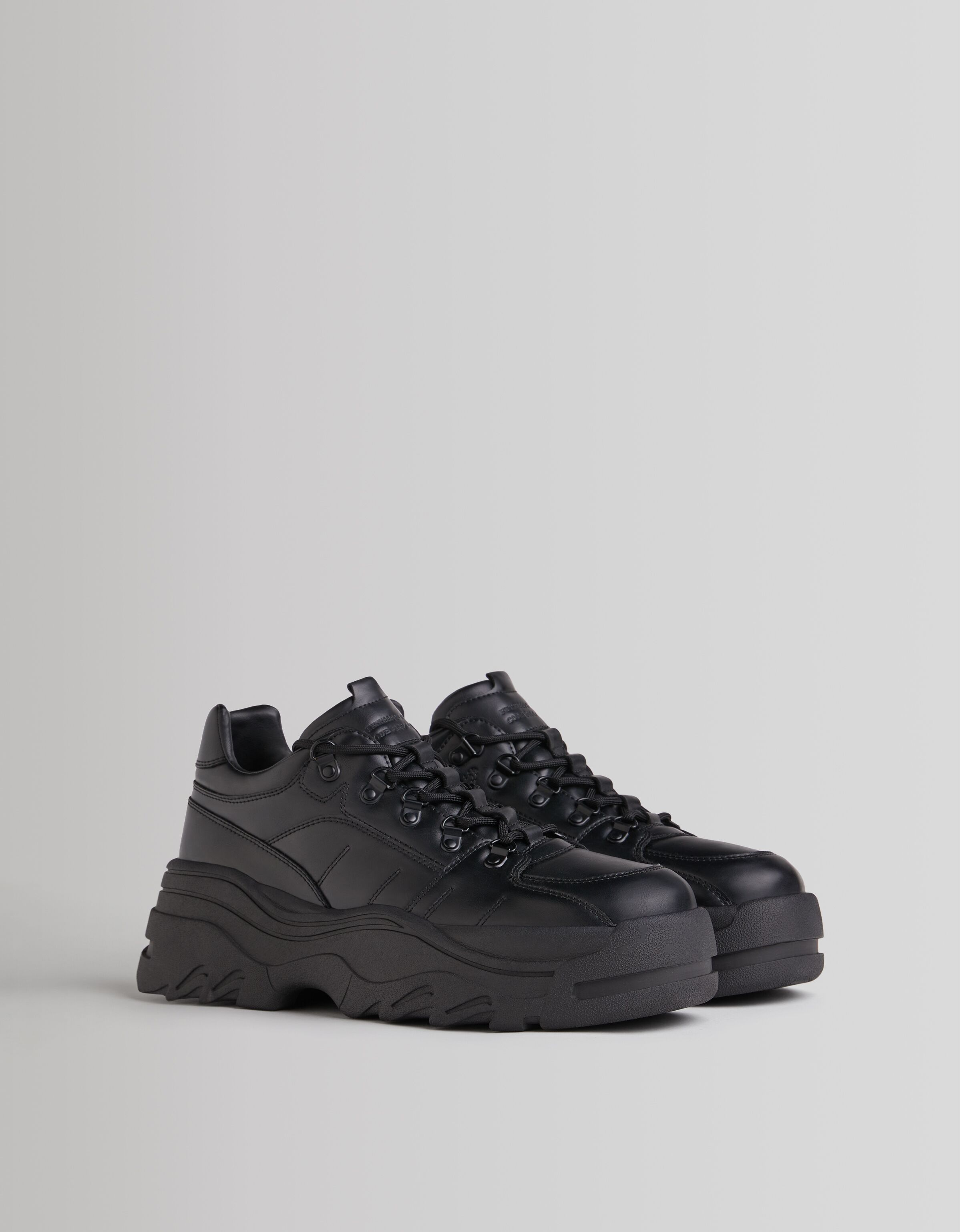bershka black chunky trainers