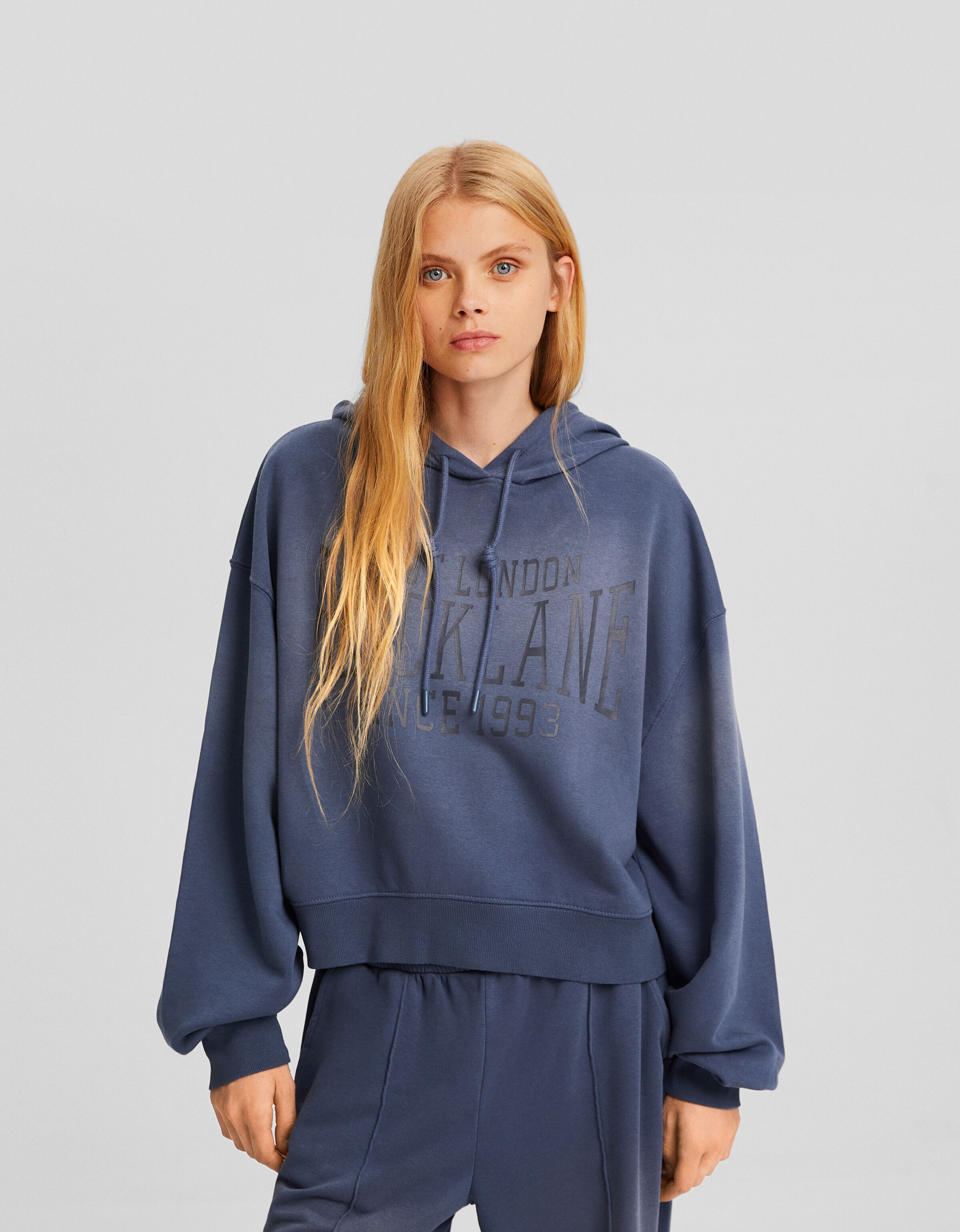 Faded top blue hoodie