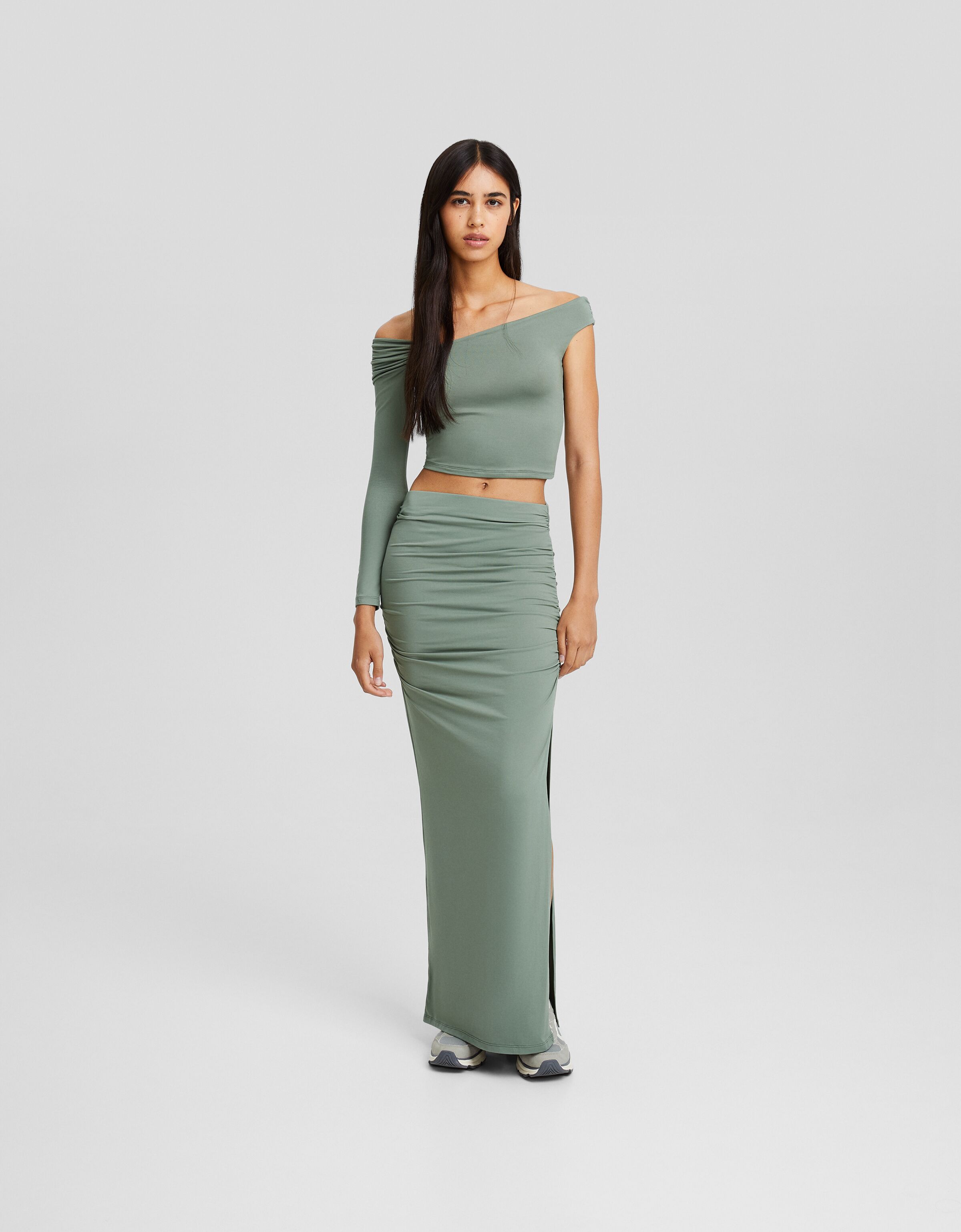 Jupe midi deals bershka