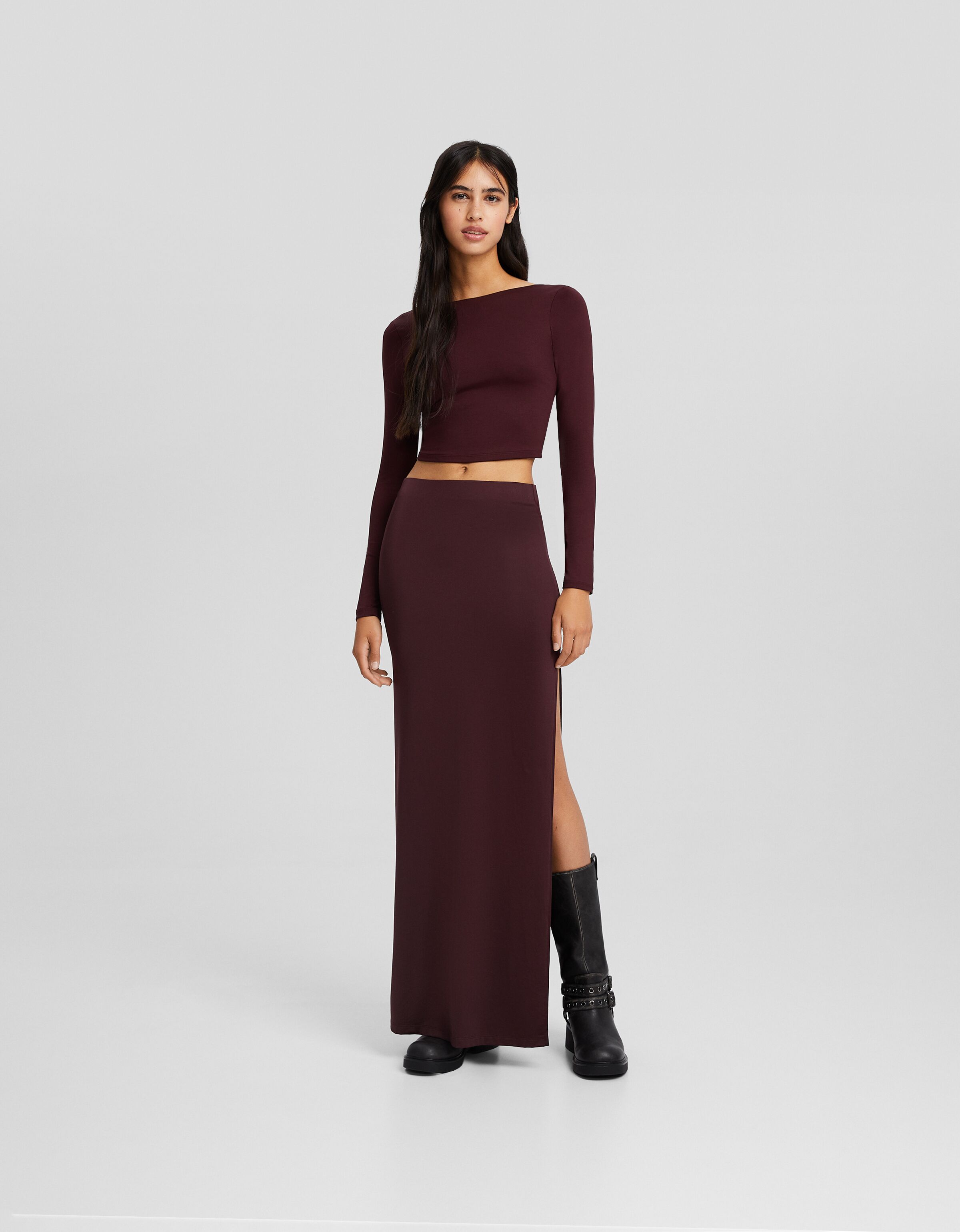 Maxi skirt with long sleeve shirt store