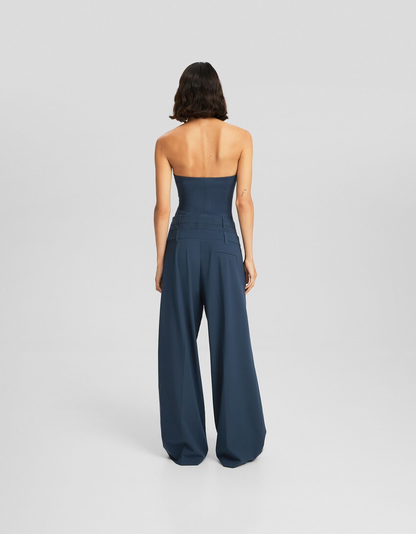 Tailored fit top and trousers set-Blue-2