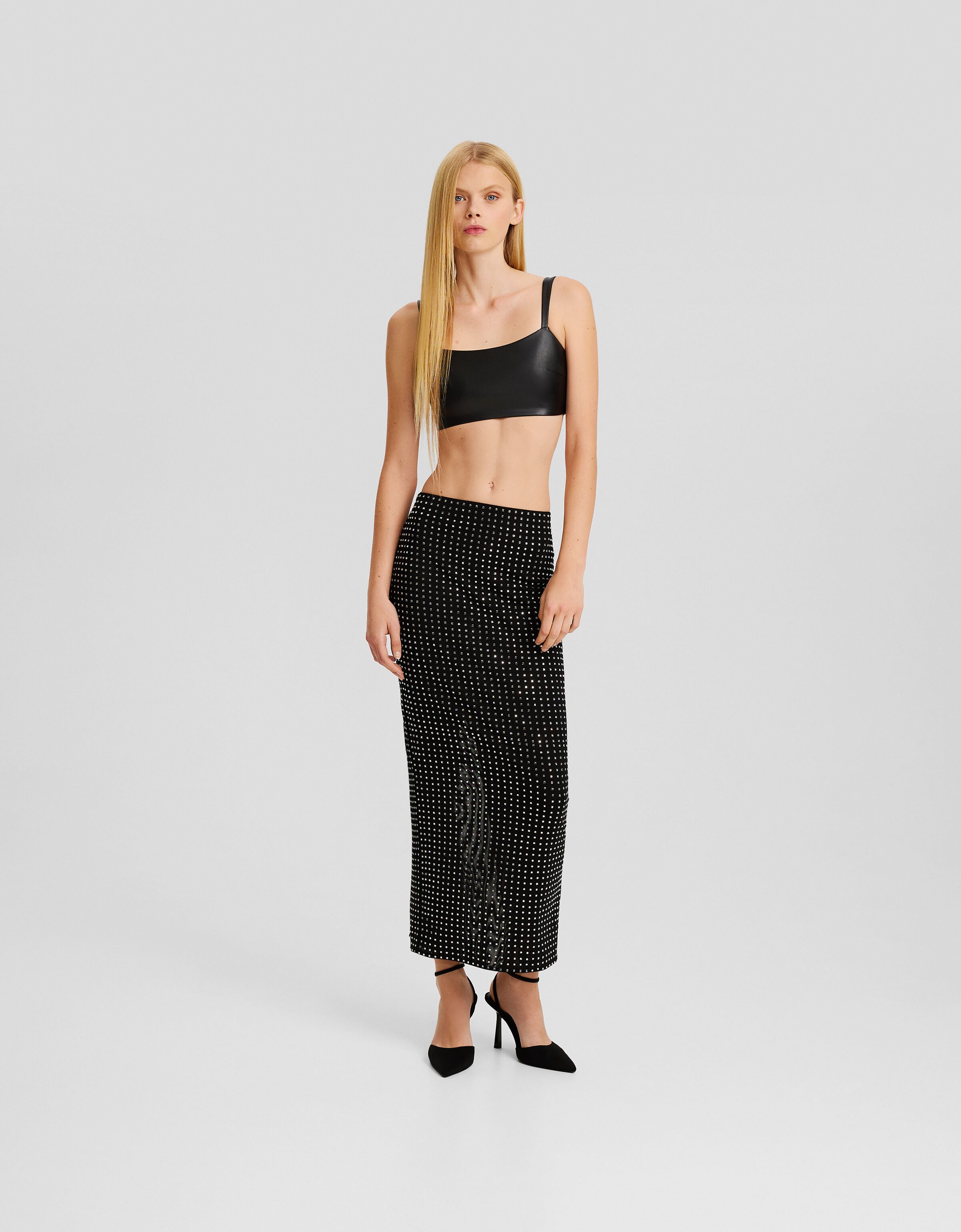 Polka dot discount skirt bershka
