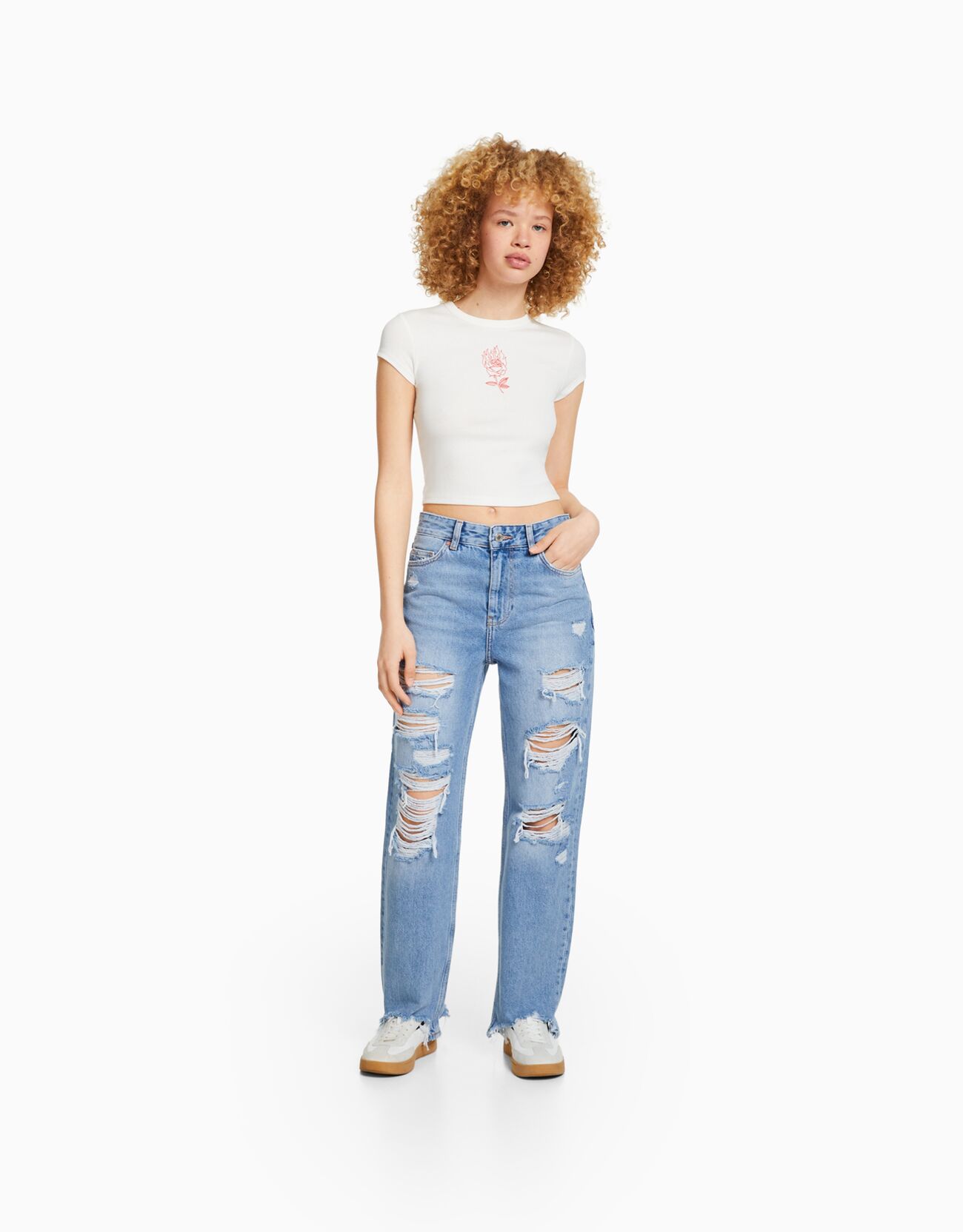 Bershka cheap cropped jeans