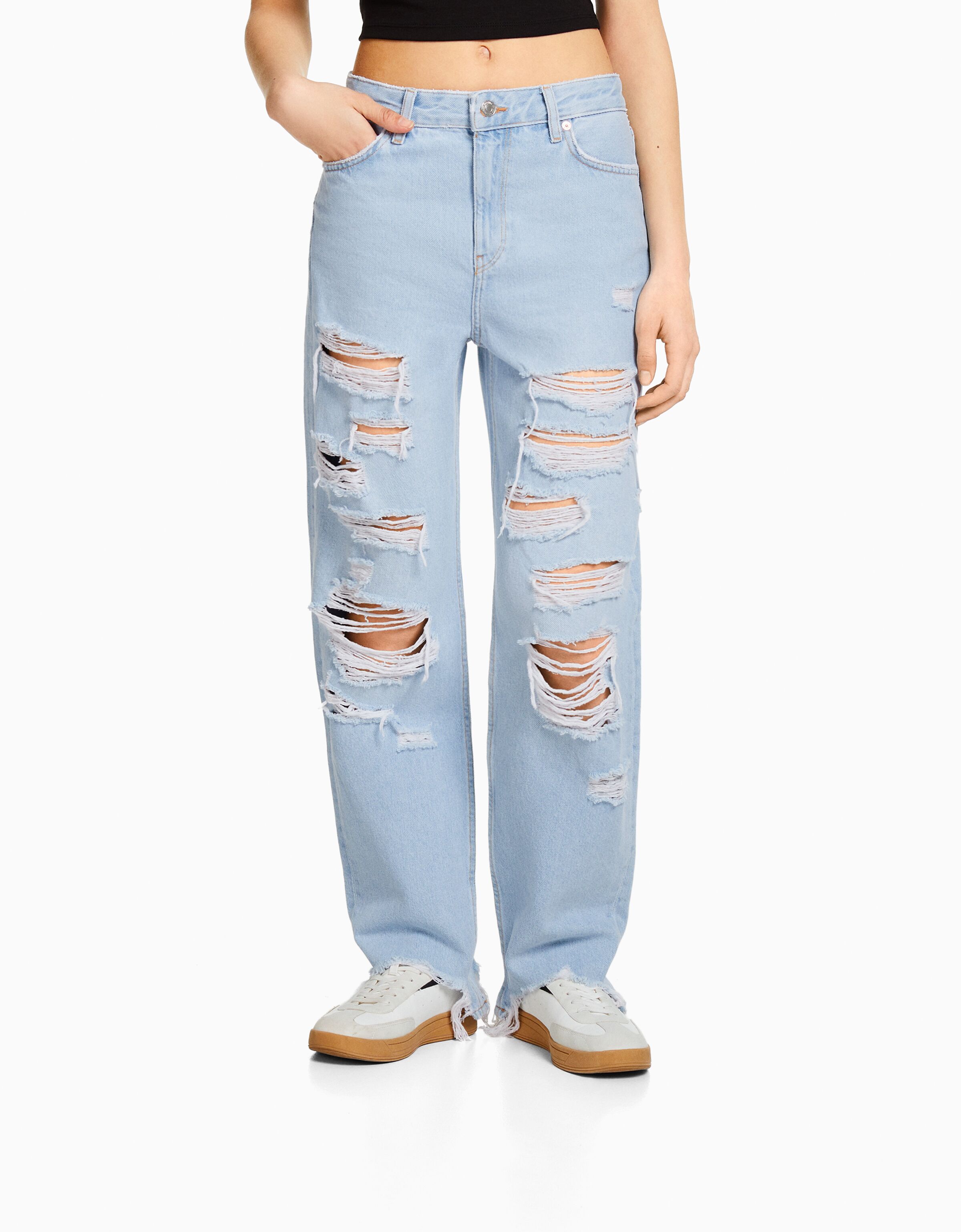 Jeans discount bershka strappati