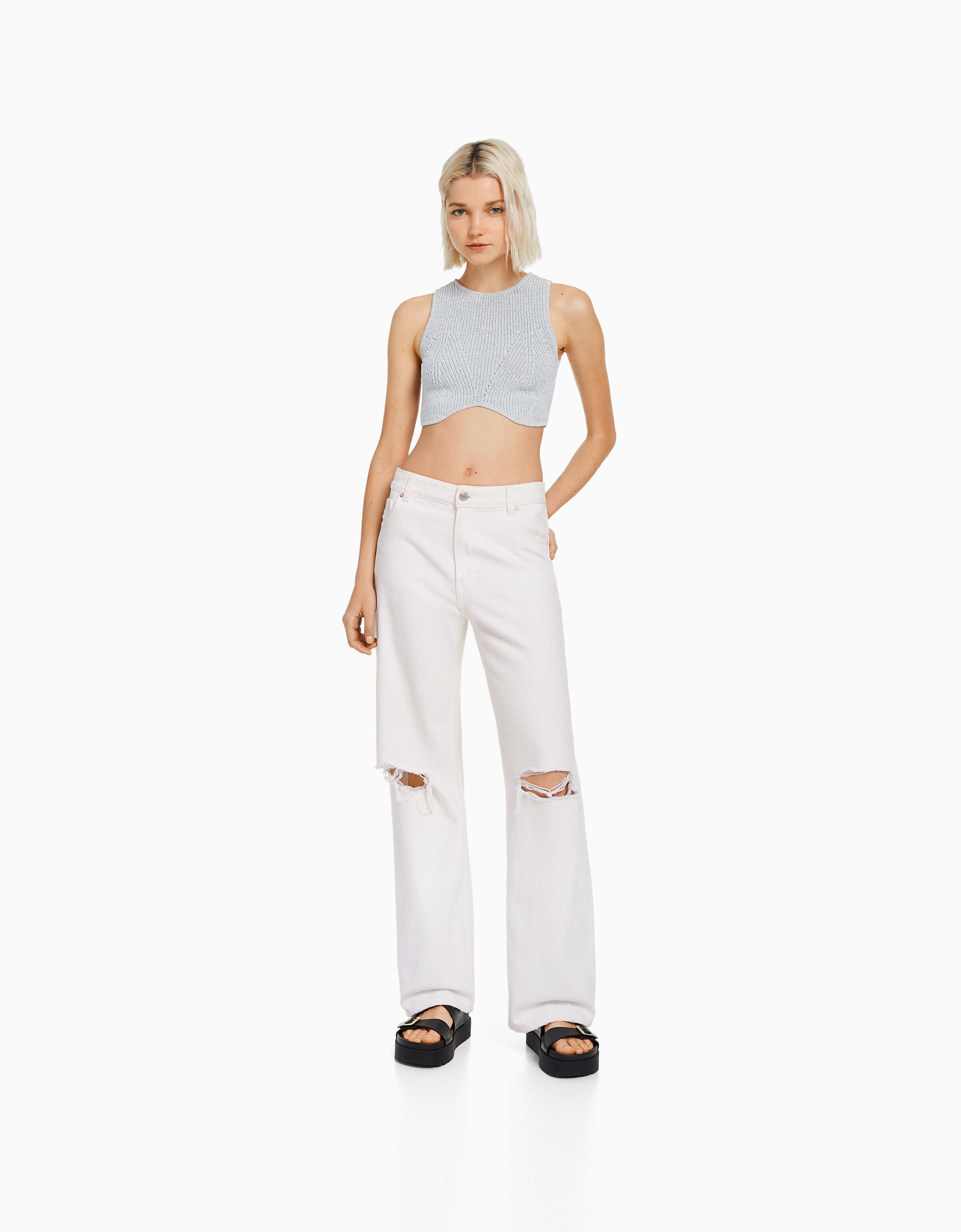 Bershka pantalones rotos online mujer