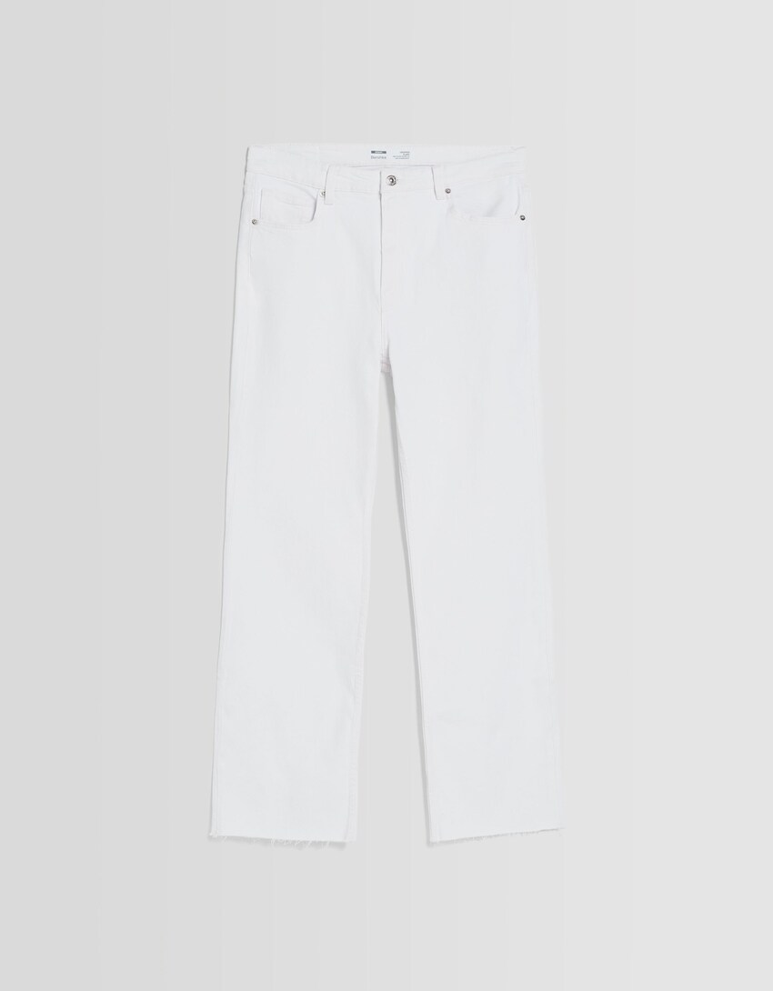 Cropped flared jeans-White-4