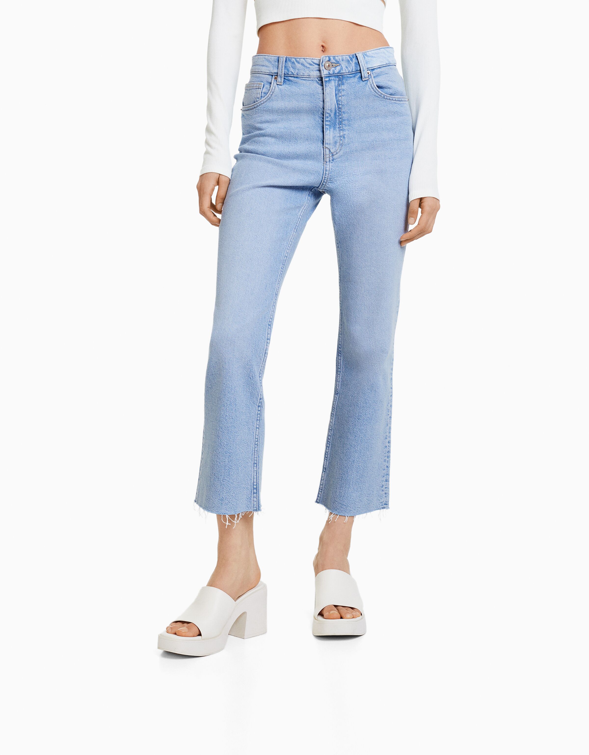 Cropped jeans bershka clearance