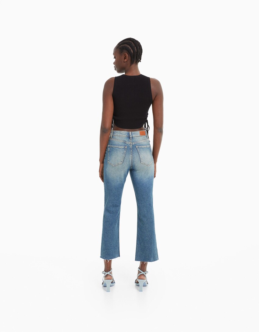 Cropped flared jeans-Washed out blue-2