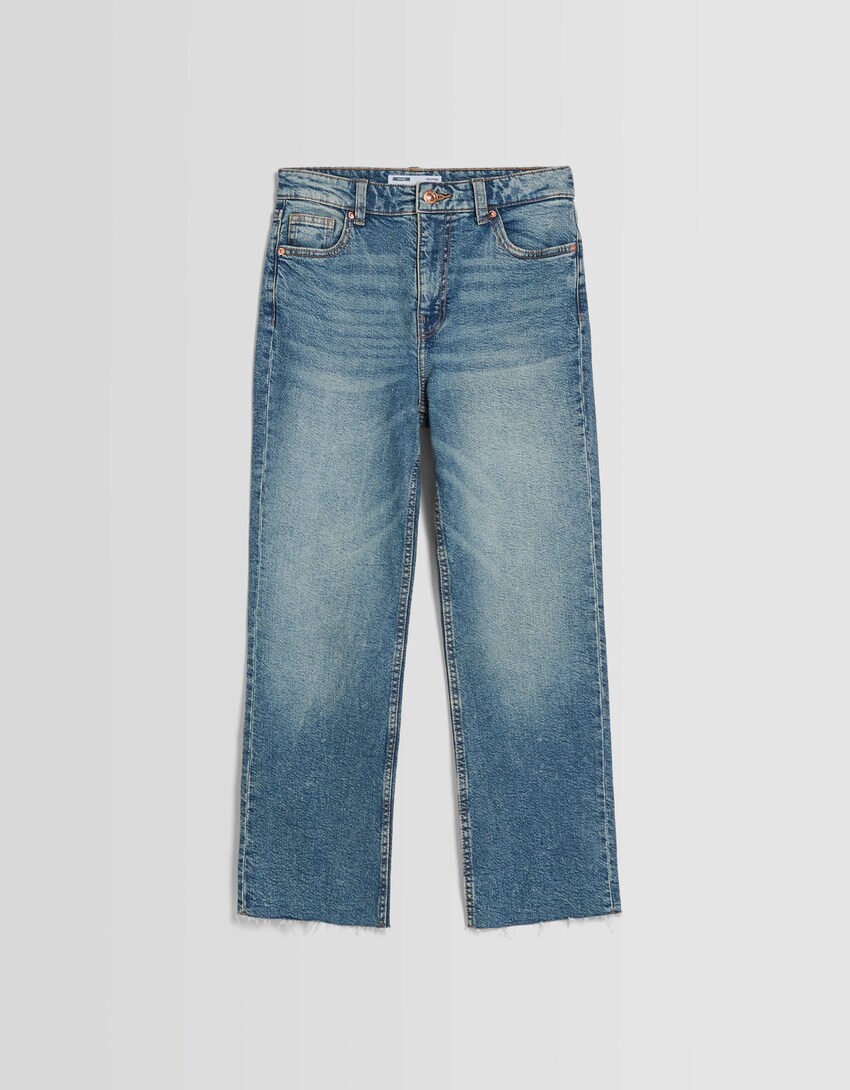 Cropped flared jeans-Washed out blue-4