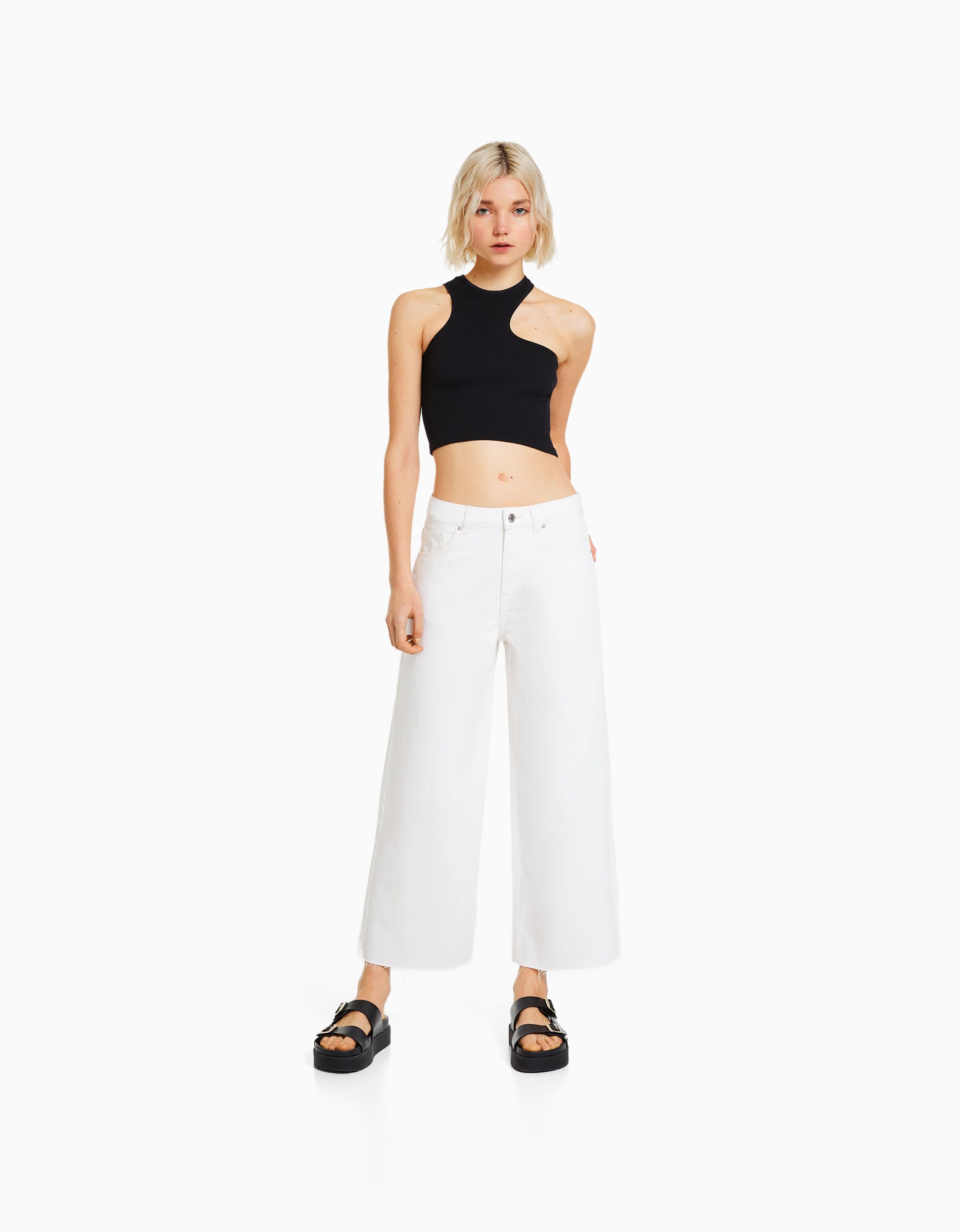 Wide leg best sale jeans bershka