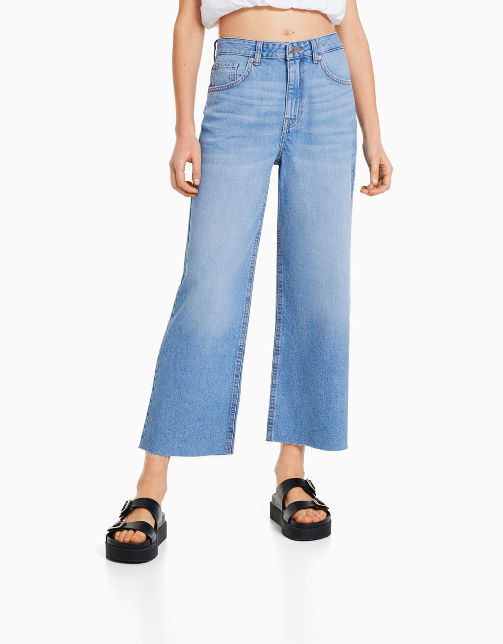 Wide-leg cropped jeans - Women