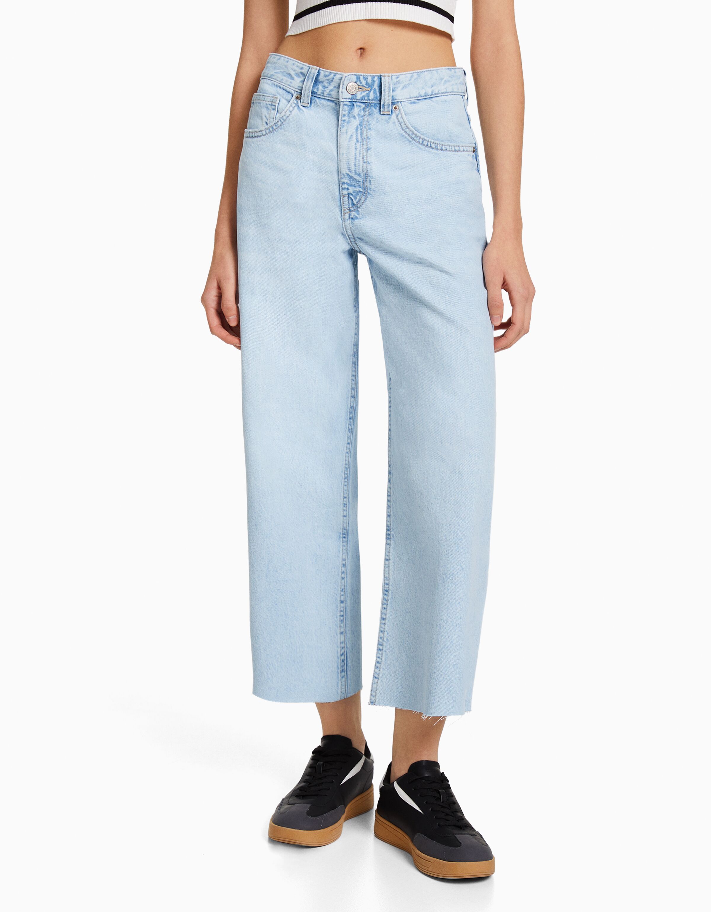 Bershka sales cropped jean