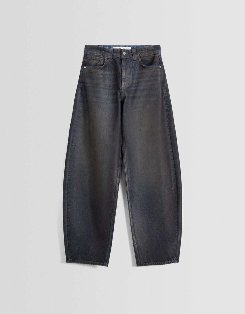 Wide leg balloon jeans with coating New BSK Teen Bershka