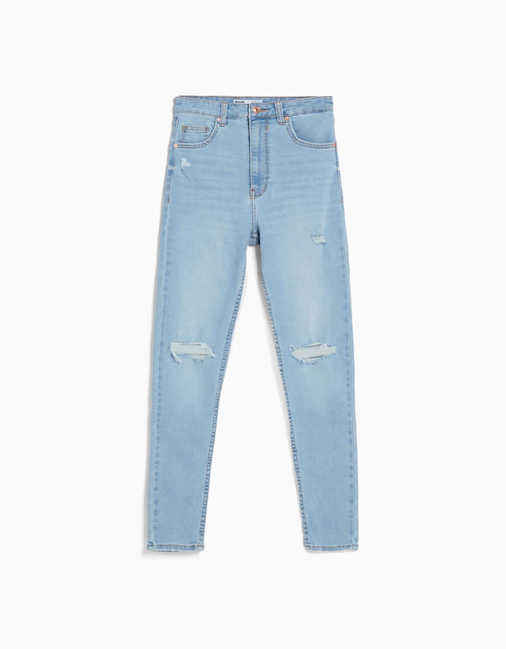 Invertir Escupir Creo que Jeans super high waist skinny rotos - Jeans - BSK Teen | Bershka