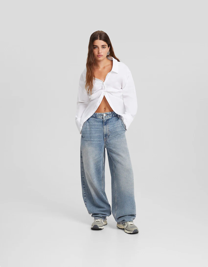 Faded skater-fit jeans - Jeans - | Bershka