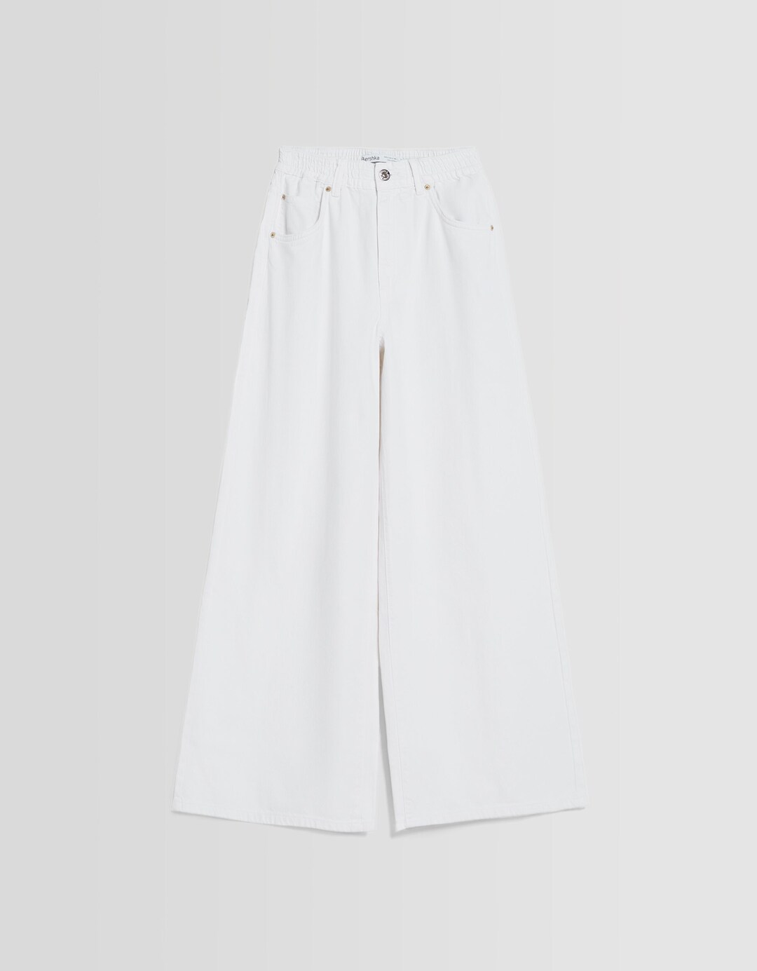 Relaxed fit wide-leg twill trousers
