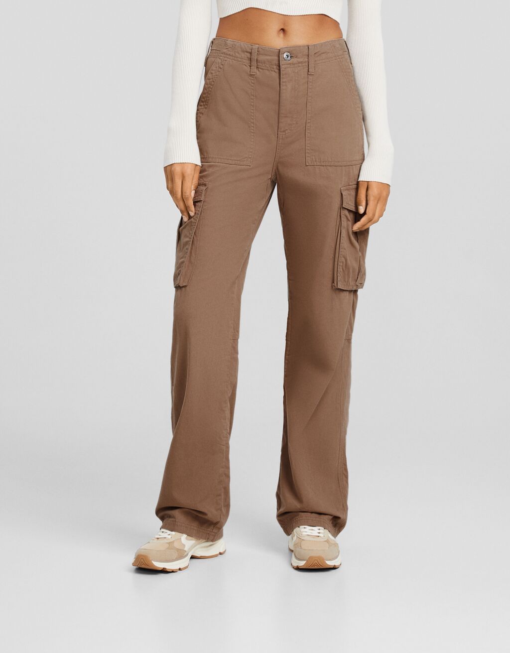 Straight cargo hot sale trousers