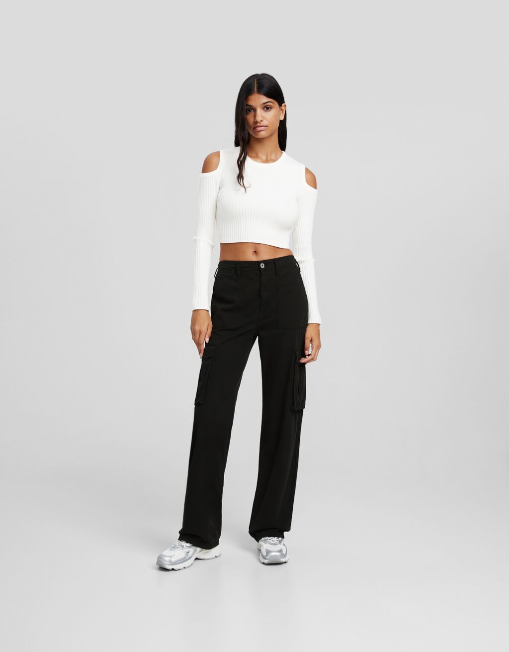 Adjustable straight fit cargo pants - BSK Teen | Bershka