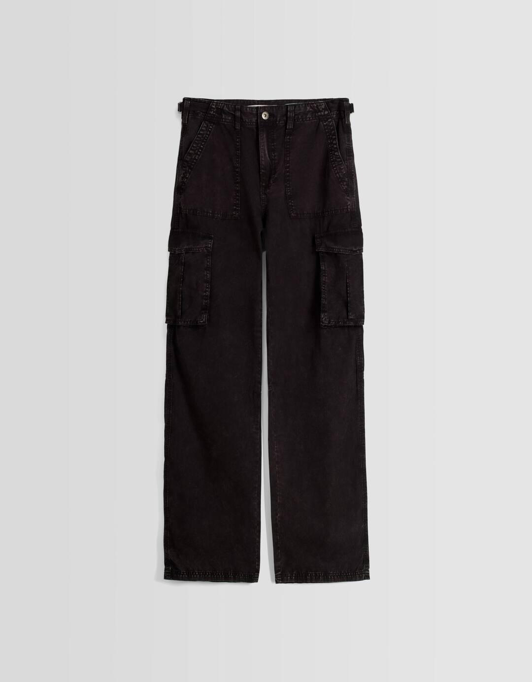 Adjustable straight cargo trousers