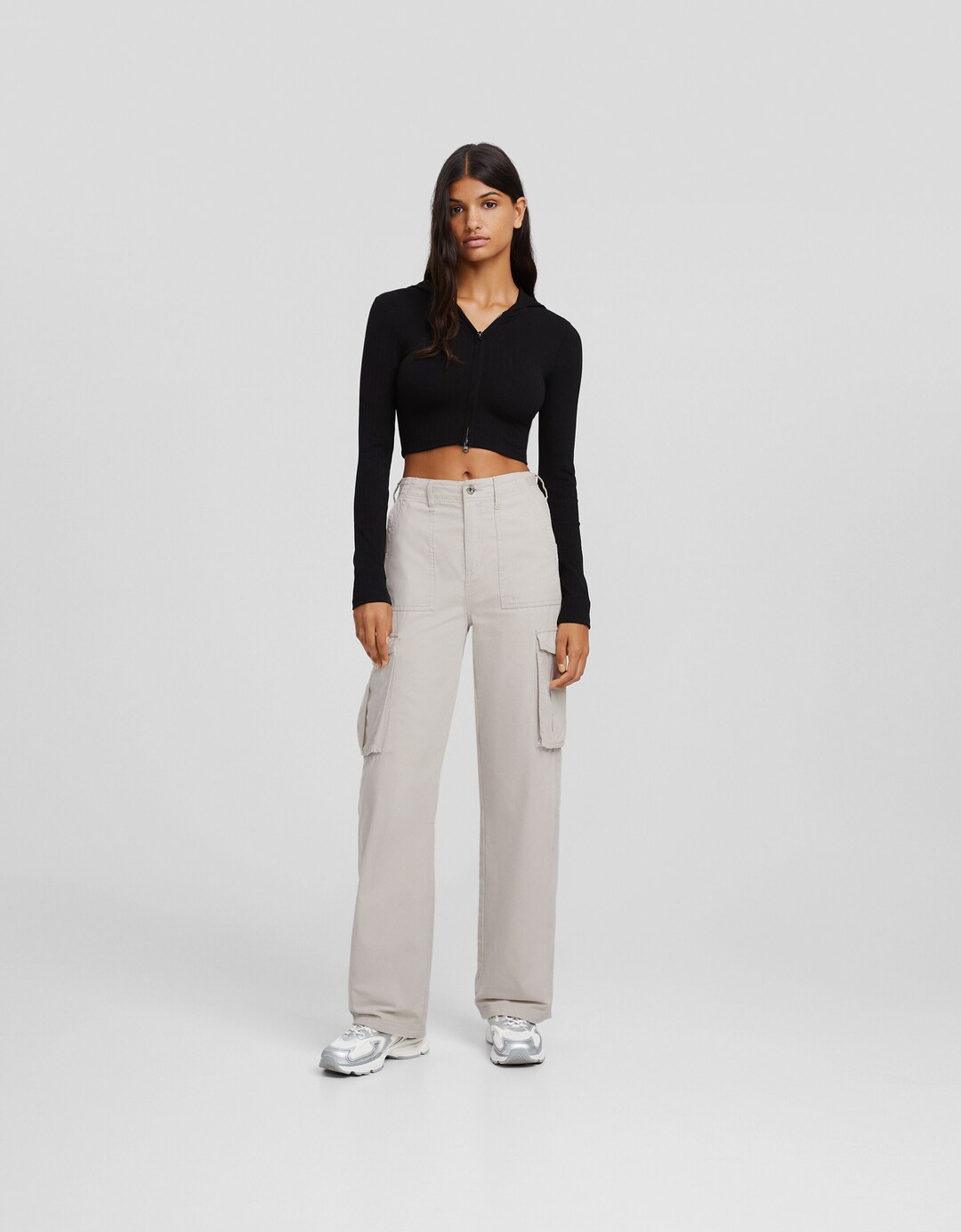 Pantalon straight cargo réglable