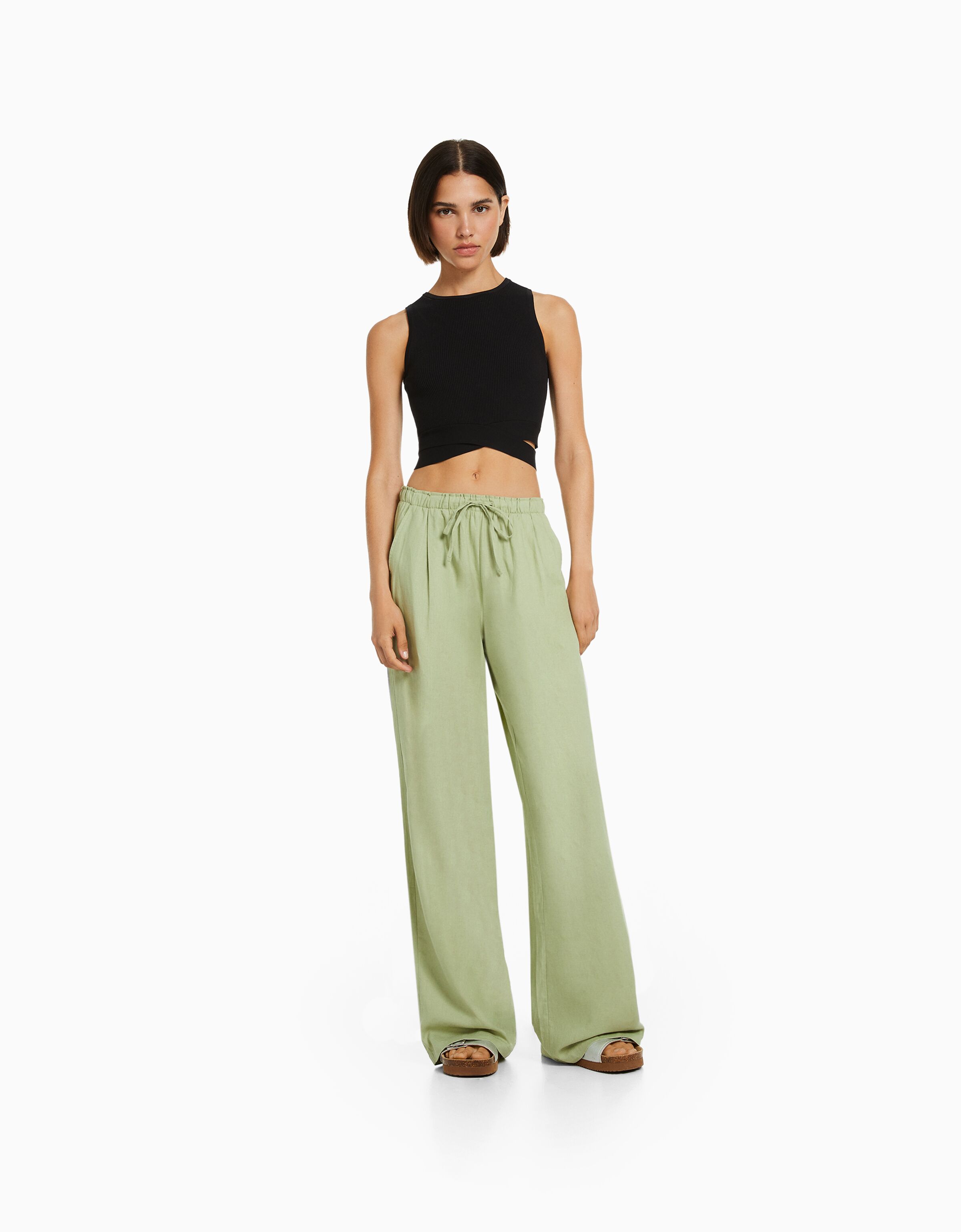 Pantalones cuadros 2024 mujer bershka