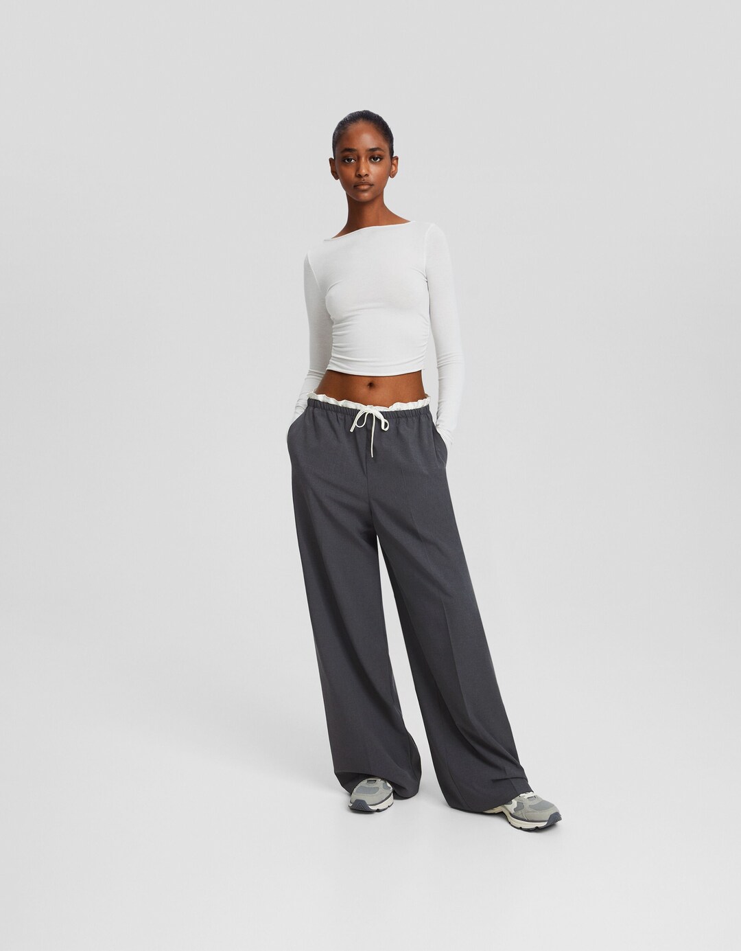 Tailored trousers with satin detail