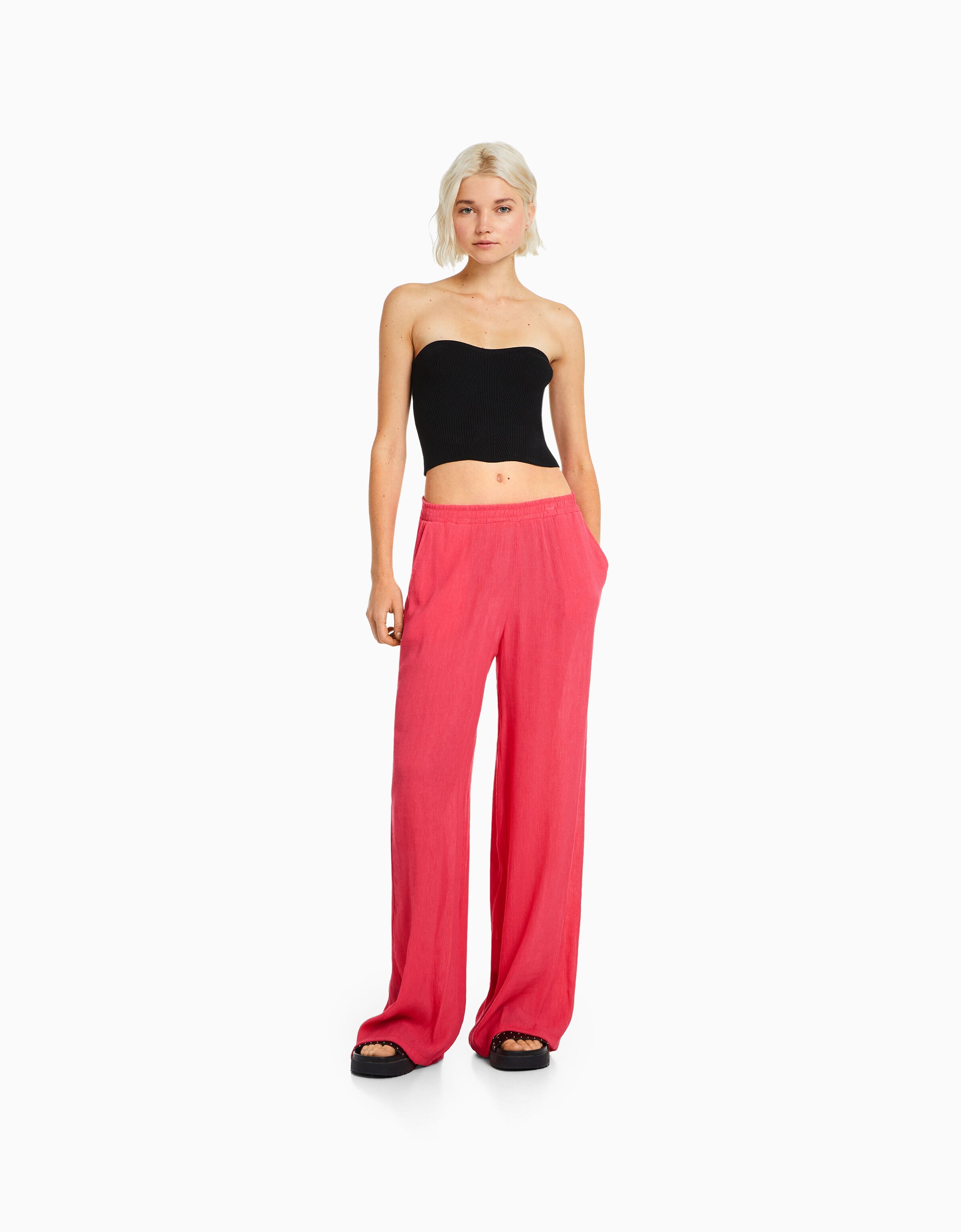 crepe trousers womens