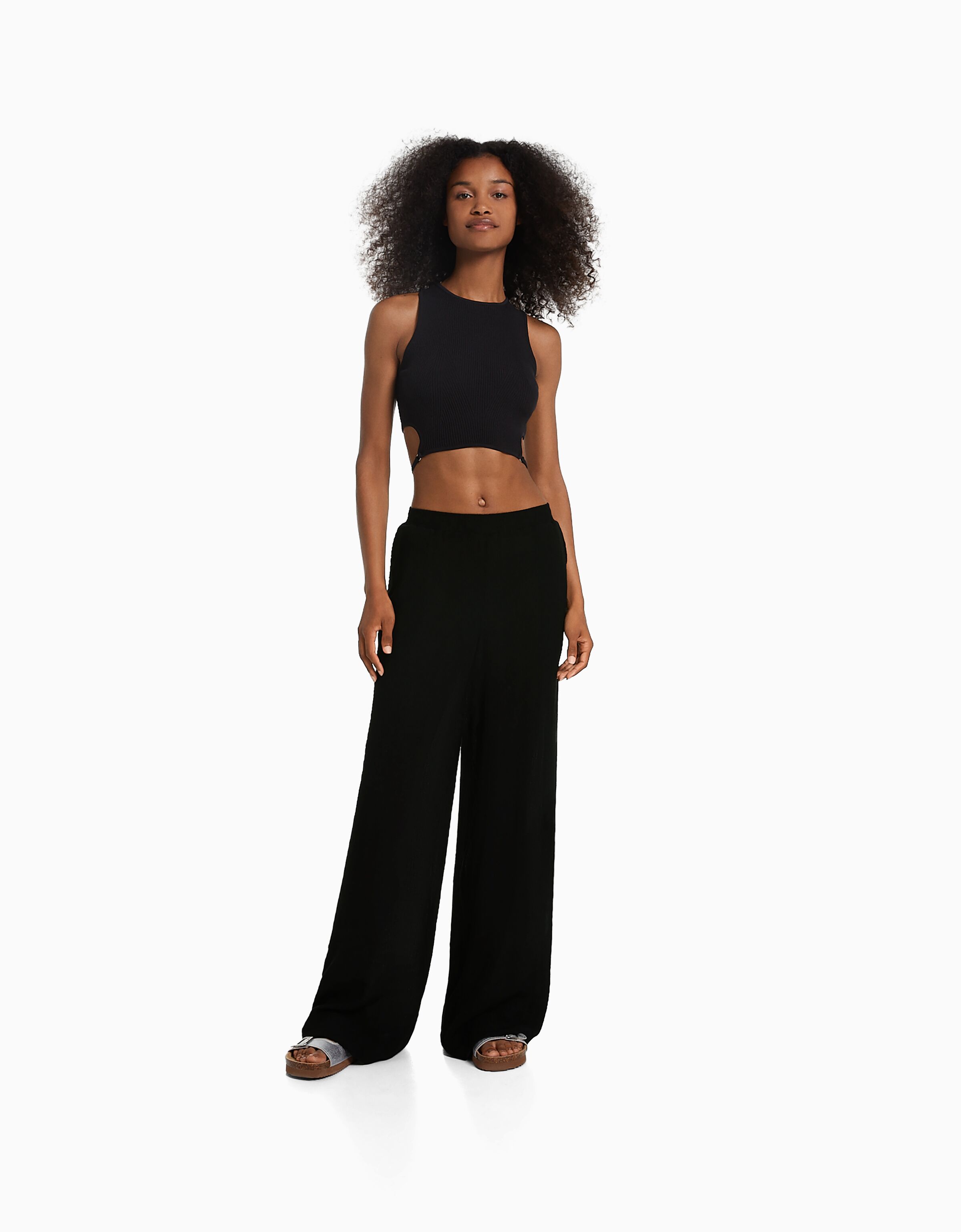 Plus Belted Crepe Wide Leg Pant | NY&Co