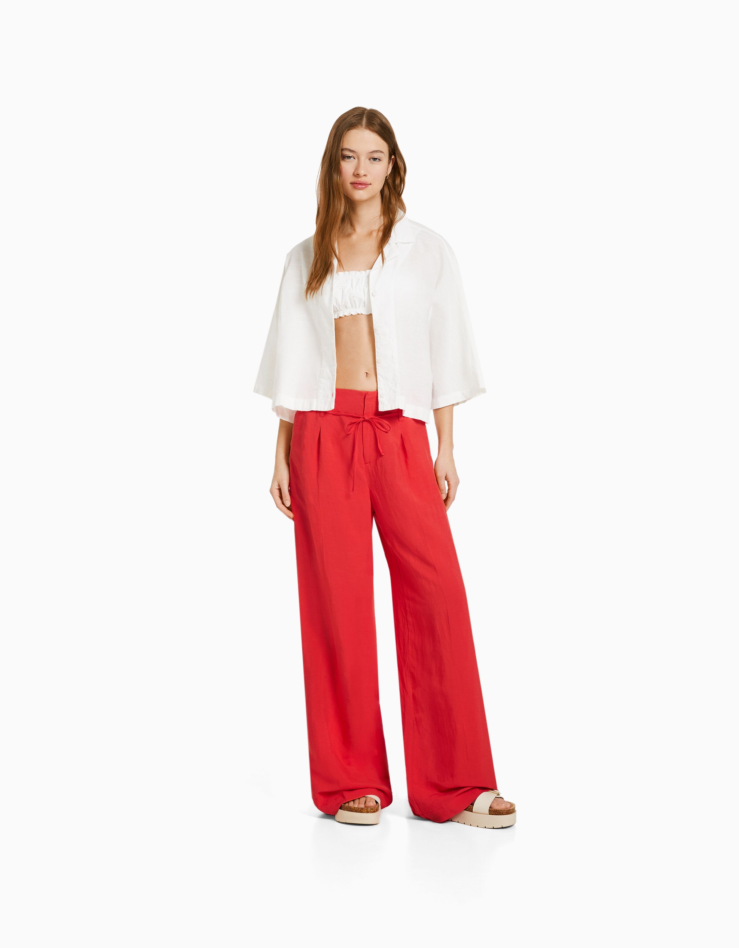 Linen trousers outlet wide leg