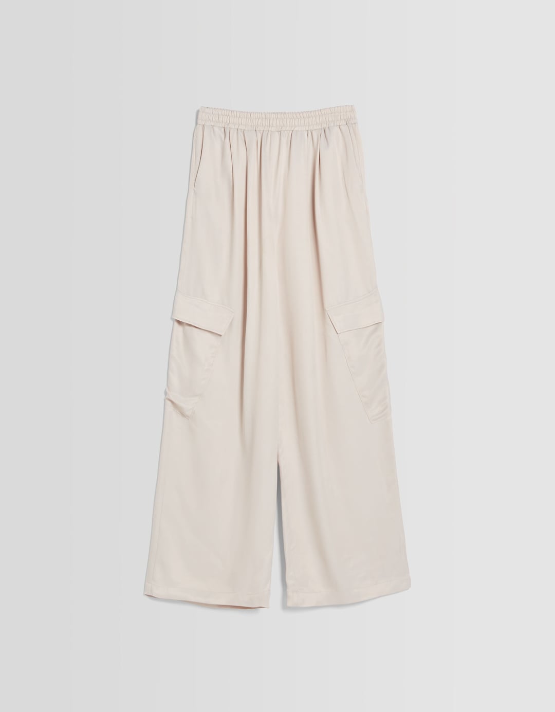 Wide Leg Hose in Satinoptik mit Taschen