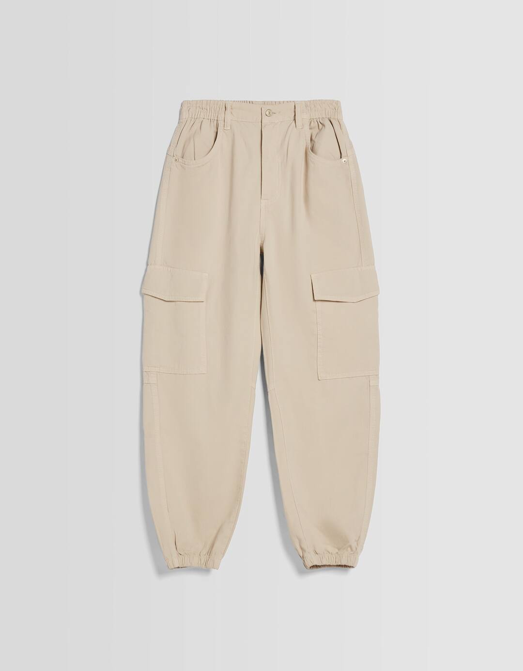 Cotton joggers with a gathered waist and pockets